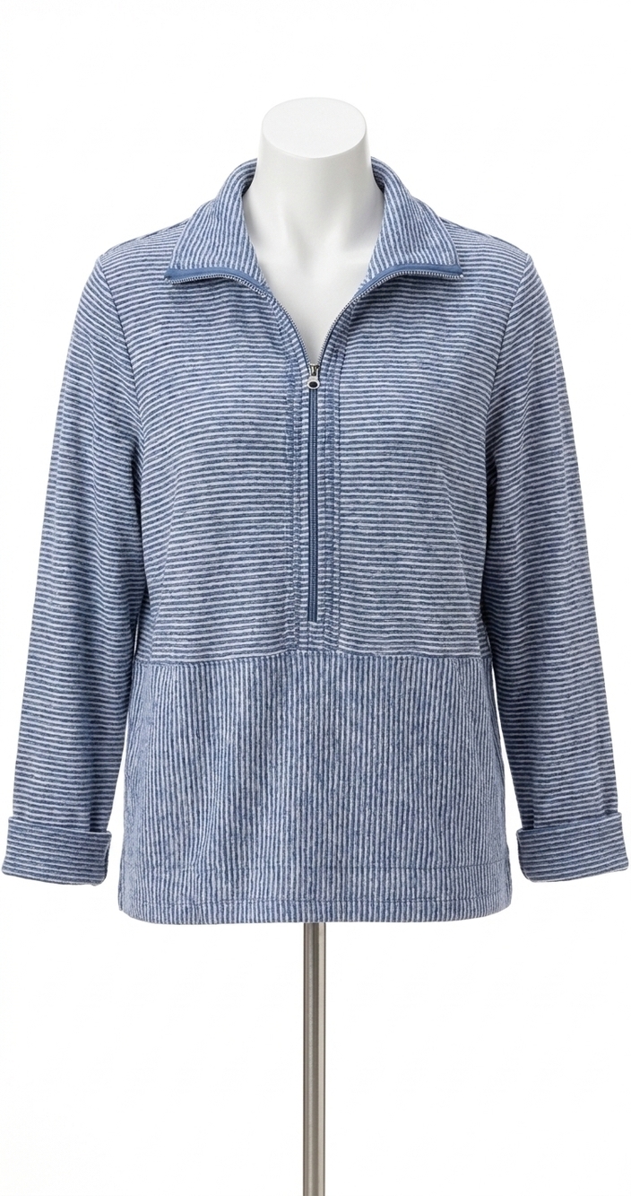NEW HABITAT pasadena stripe sierra top in marine